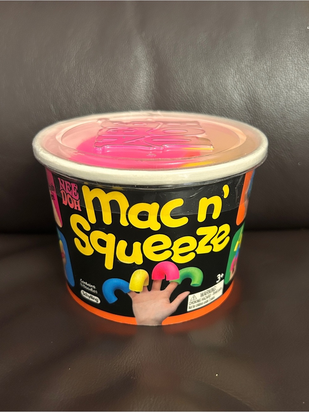 NeeDoh Mac n Squeeze Fidget Toy Squishy Neon Noodles NEW